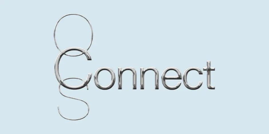 Decorative text 'OCS Connect' with on a light blue background